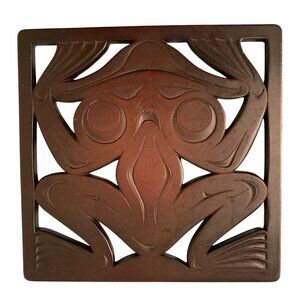 Trivet by BOMA Hand Crafted Recycled Glass Frog Canada Art Glass